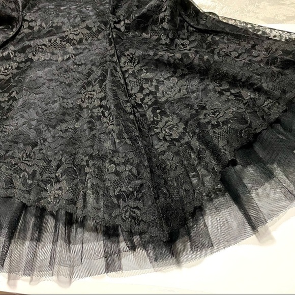 Vintage New Leaf by Samir Dress Small Black Cocktail Evening Party Tulle Y2K - Picture 11 of 15